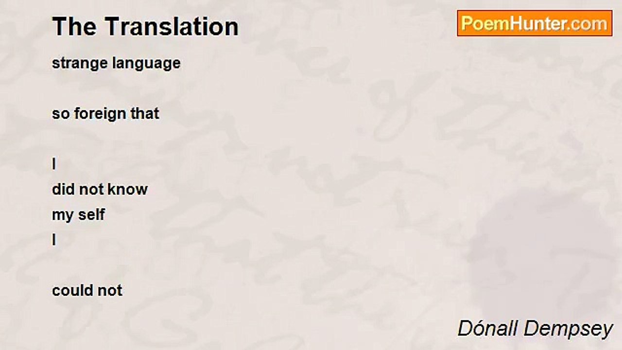 Dónall Dempsey - The Translation
