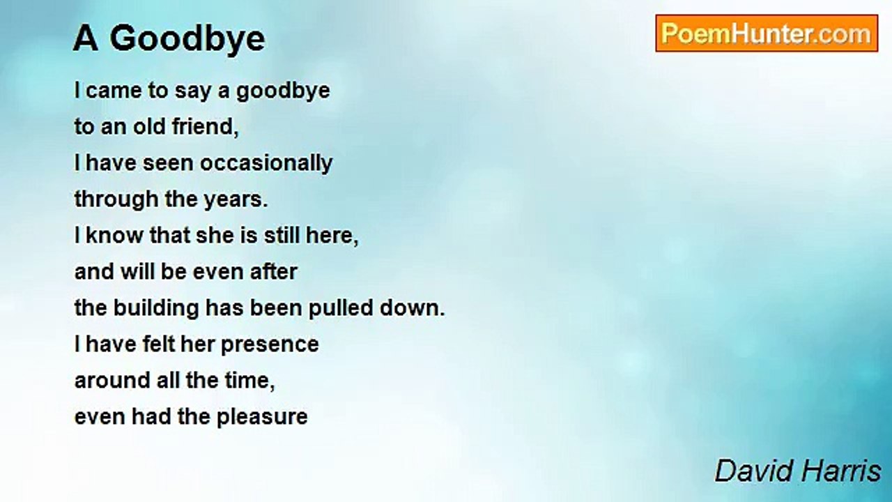 David Harris - A Goodbye