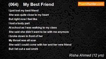 Risha Ahmed (12 yrs) - (064)    My Best Friend