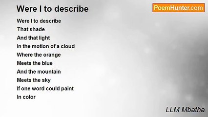 LLM Mbatha - Were I to describe