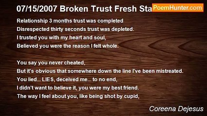 Coreena Dejesus - 07/15/2007 Broken Trust Fresh Start