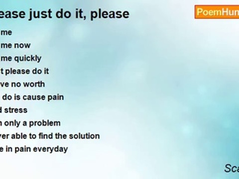 Scarlet ..... - please just do it, please