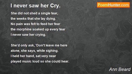 Ann Beard - I never saw her Cry.