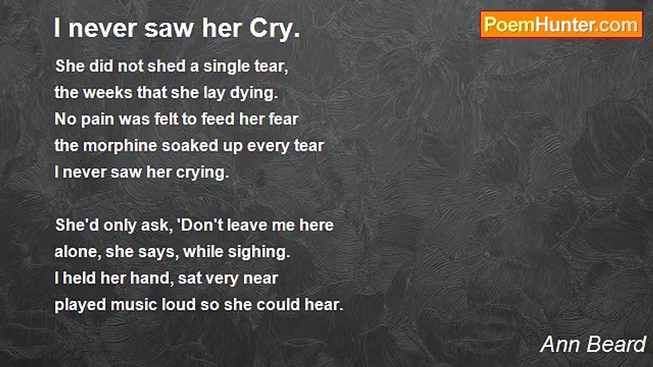 Ann Beard - I never saw her Cry.