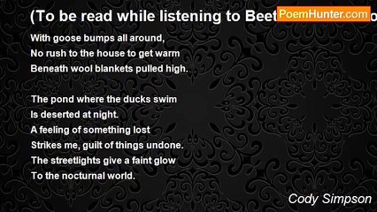 Cody Simpson - (To be read while listening to Beethoven’s “Moonlight Sonata”)