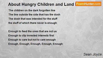 Sean Joyce - About Hungry Children and Land Mines