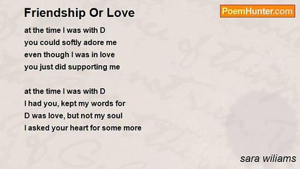 sara wiliams - Friendship Or Love
