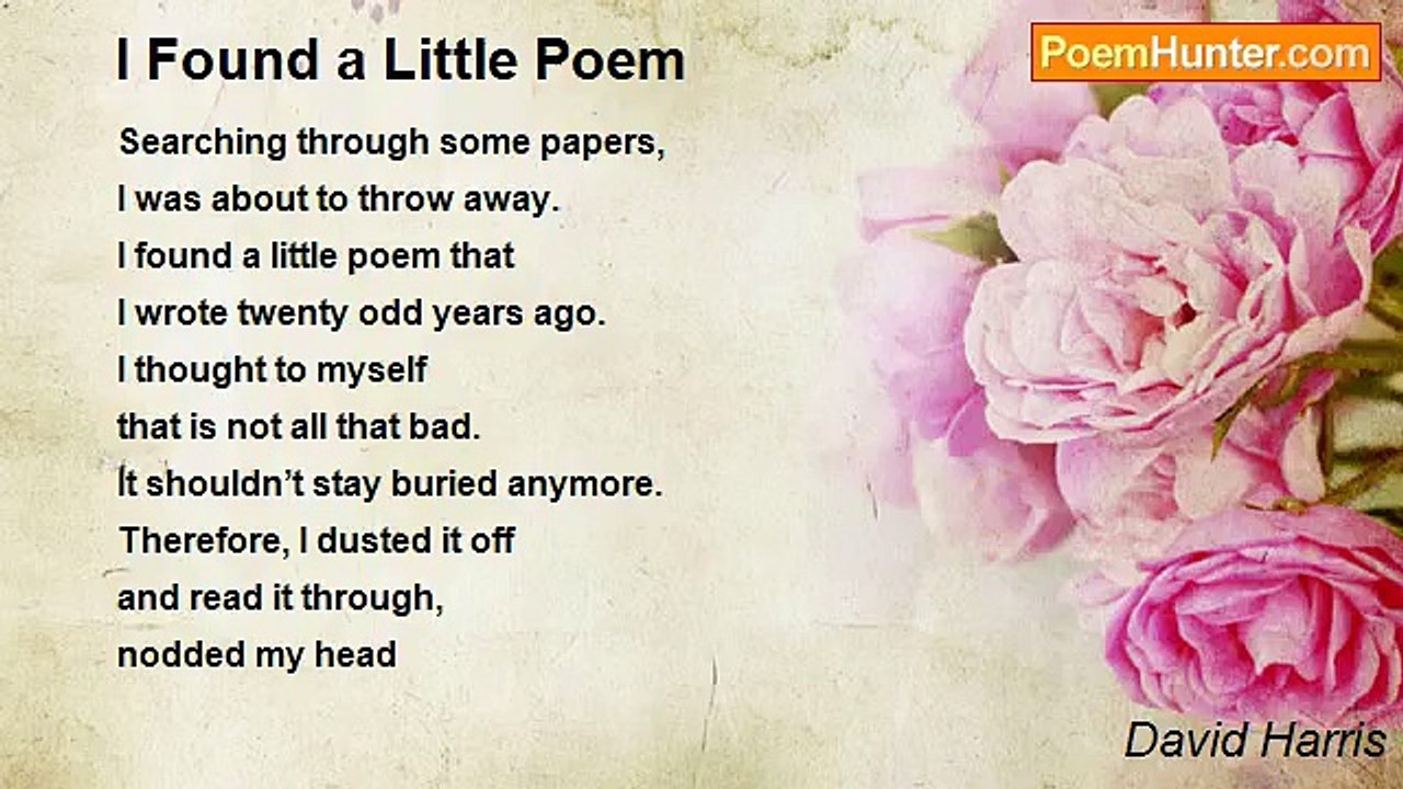 David Harris - I Found a Little Poem