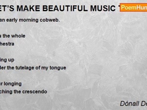 Dónall Dempsey - LET’S MAKE BEAUTIFUL MUSIC TOGETHER