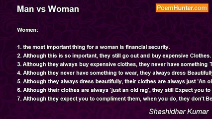 Shashidhar Kumar - Man vs Woman