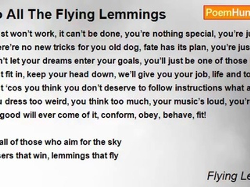 Flying Lemming - To All The Flying Lemmings
