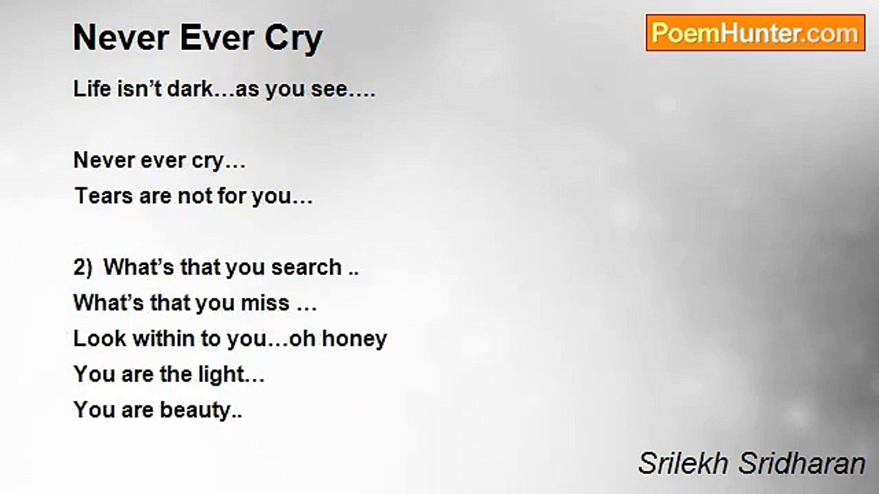 Srilekh Sridharan - Never Ever Cry