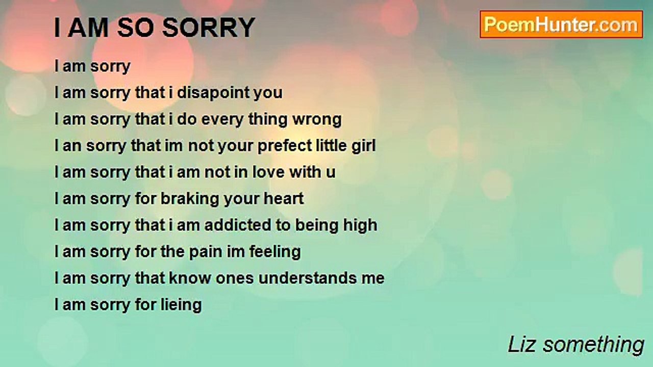 Liz something - I AM SO SORRY