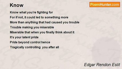 Edgar Rendon Eslit - Know