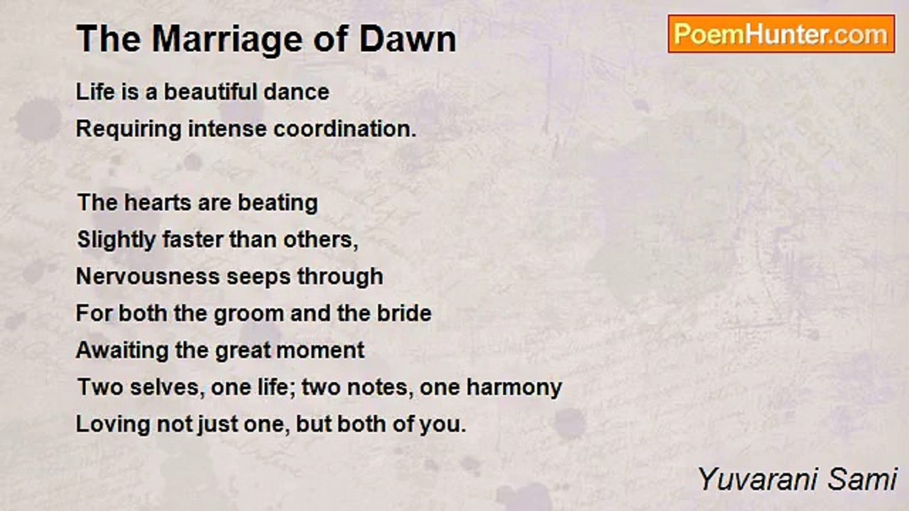 Yuvarani Sami - The Marriage of Dawn