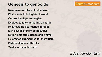 Edgar Rendon Eslit - Genesis to genocide