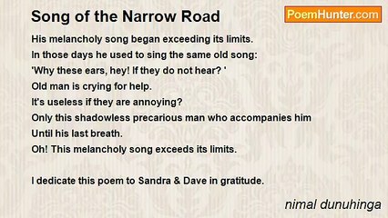 nimal dunuhinga - Song of the Narrow Road