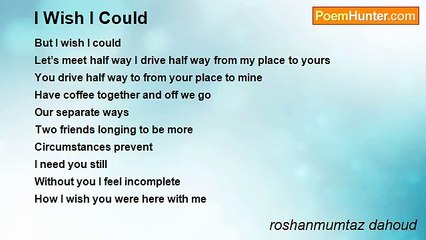 roshanmumtaz dahoud - I Wish I Could