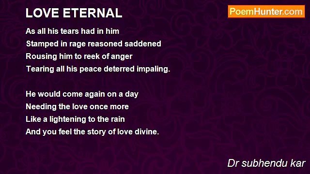 Dr subhendu kar - LOVE ETERNAL