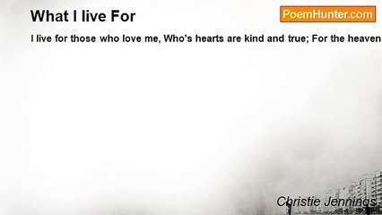 Christie Jennings - What I live For