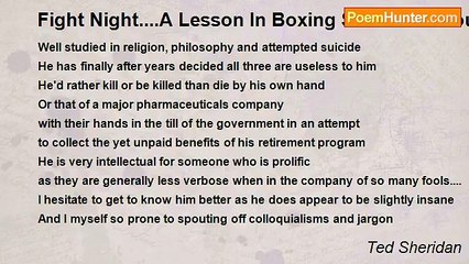 Ted Sheridan - Fight Night....A Lesson In Boxing Someone Around
