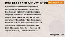 Margaret Alice - How Else To Hide Our Own Shortcomings?