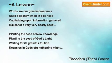 Theodora (Theo) Onken - ~A Lesson~