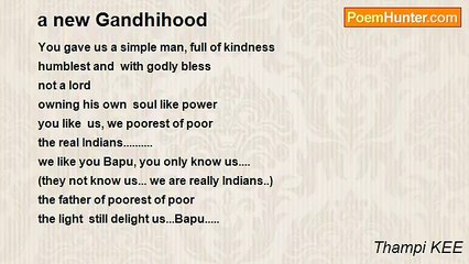 Thampi KEE - a new Gandhihood