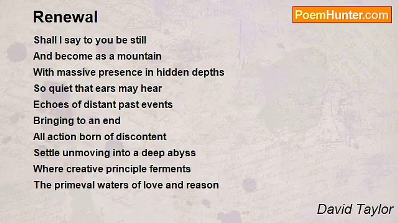 David Taylor - Renewal