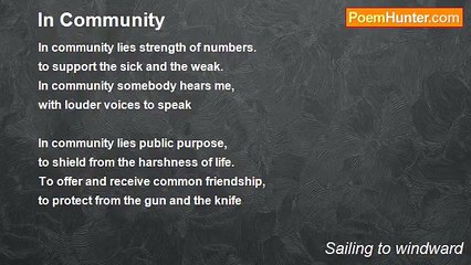 Sailing to windward - In Community