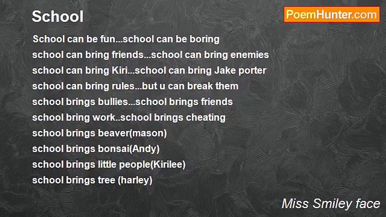 Miss Smiley face - School