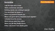 Dee Shaffer - Invisible