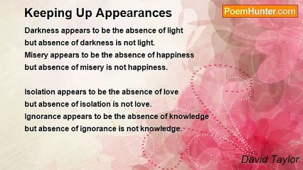 David Taylor - Keeping Up Appearances