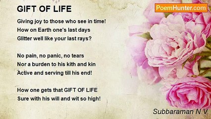 Subbaraman N V - GIFT OF LIFE