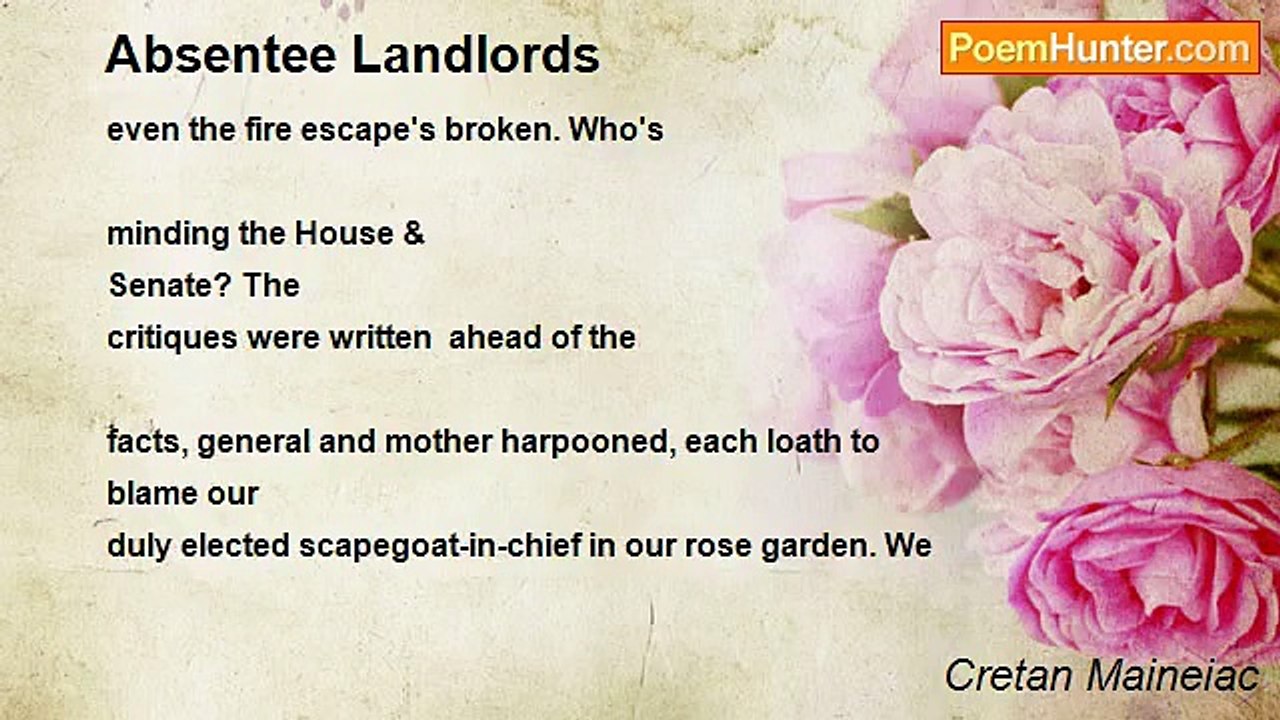 Cretan Maineiac - Absentee Landlords
