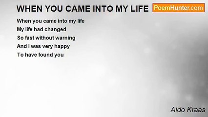 Aldo Kraas - WHEN YOU CAME INTO MY LIFE