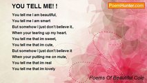 Poems Of Beautiful Cole - YOU TELL ME! !