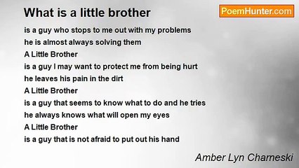 Amber Lyn Charneski Explains: What Is a Little Brother? 🤔