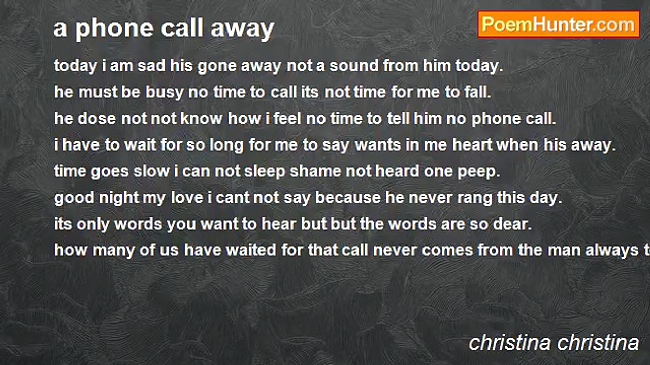christina christina - a phone call away