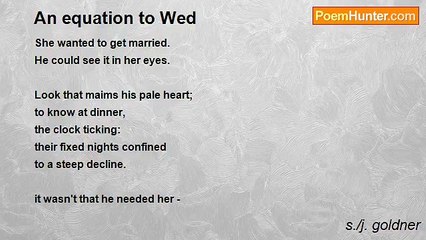 s./j. goldner - An equation to Wed