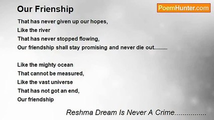 Reshma Dream Is Never A Crime................ - Our Frienship