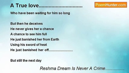 Reshma Dream Is Never A Crime................ - A True love...............................