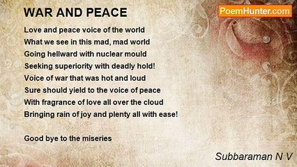Subbaraman N V - WAR AND PEACE