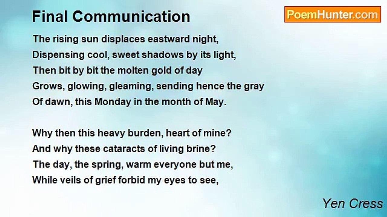 Yen Cress - Final Communication