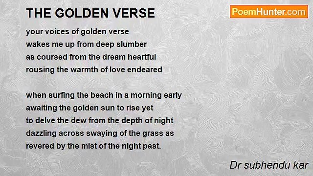 Dr subhendu kar - THE GOLDEN VERSE