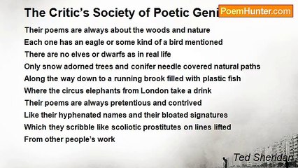 Ted Sheridan - The Critic’s Society of Poetic Genius