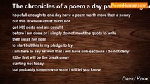 David Knox - The chronicles of a poem a day part 1 the beginning
