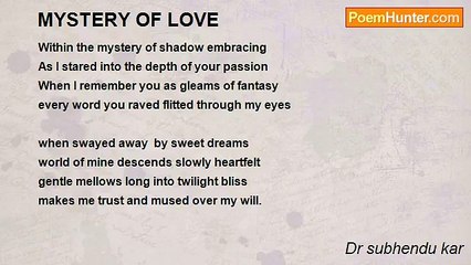 Dr subhendu kar - MYSTERY OF LOVE