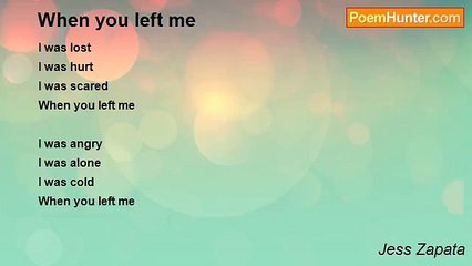Jess Zapata - When you left me