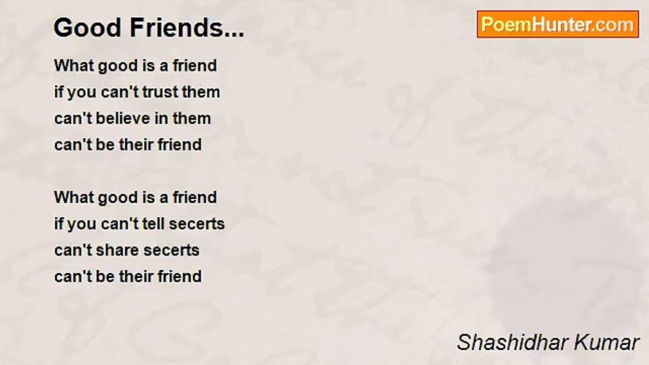 Shashidhar Kumar - Good Friends...